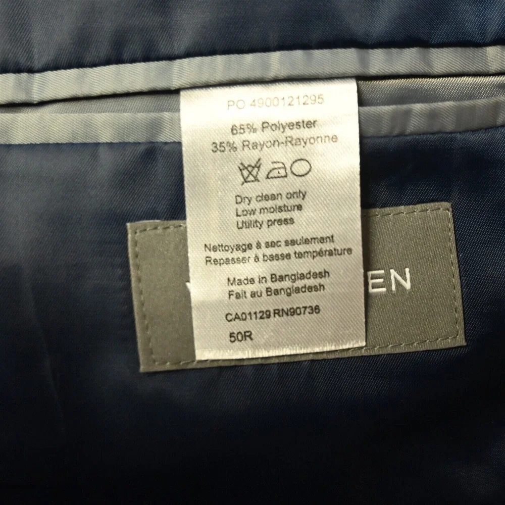 Van Heusen 50R Blue Birdseye Mens‎ Blazer Sport Coat Jacket
